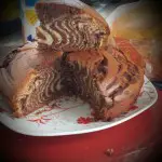 Zebra cake ou gâteau marbré chocolat et vanille